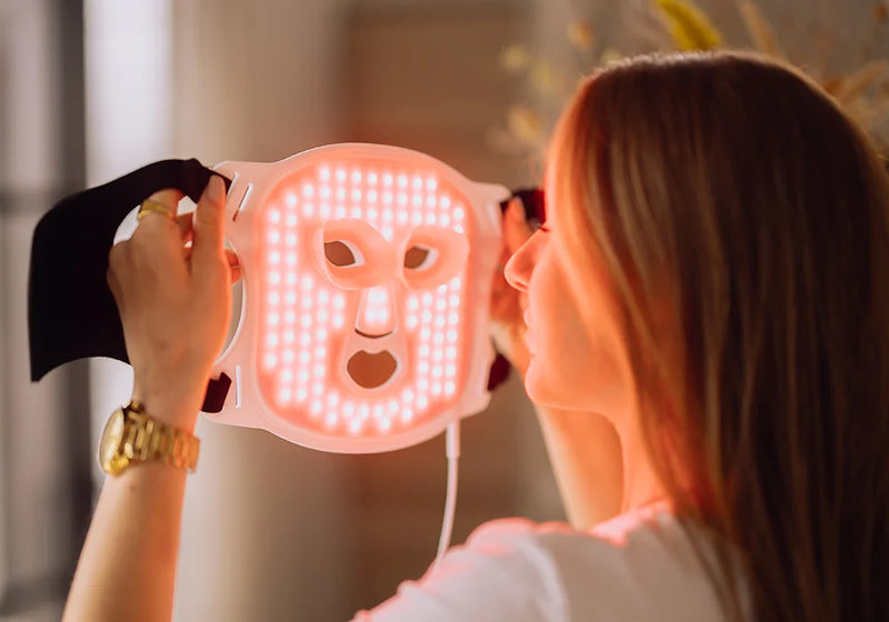 LED gezichtsmasker in gebruik